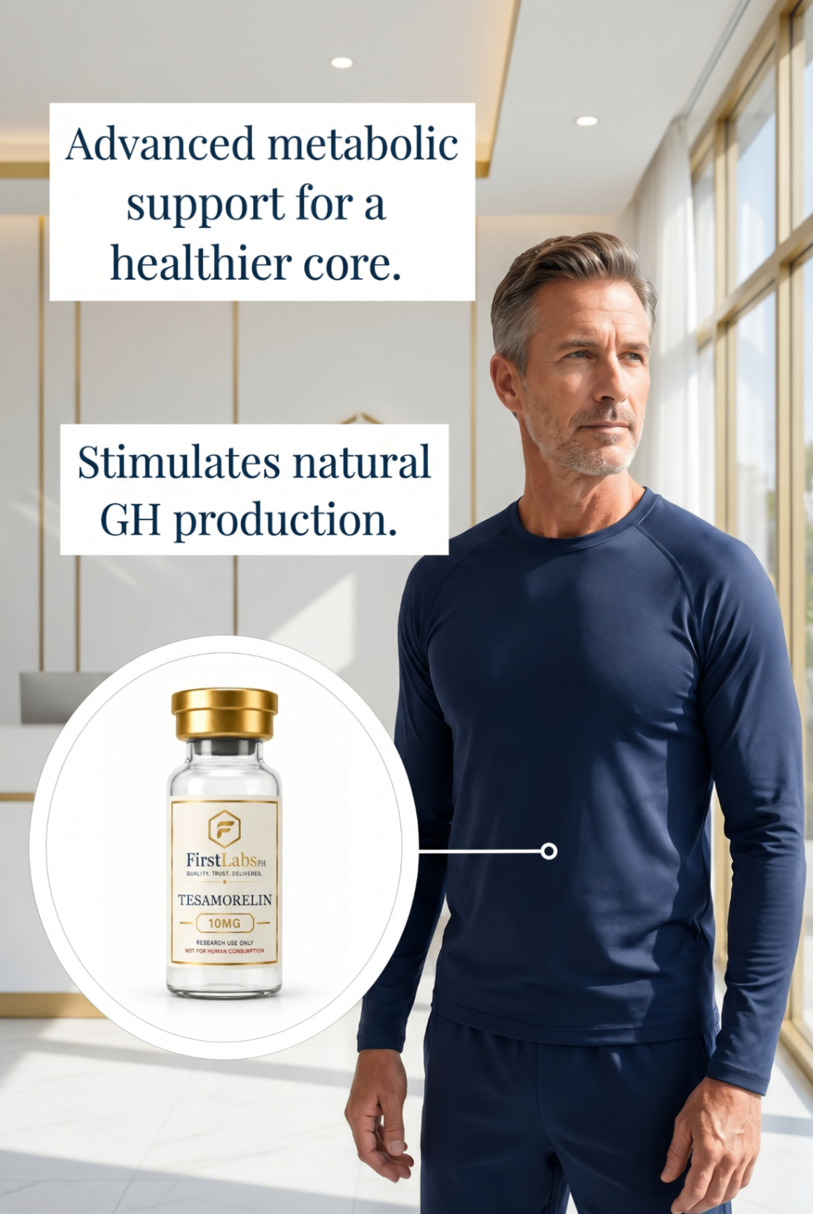 Tesamorelin 10mg — metabolic support research peptide