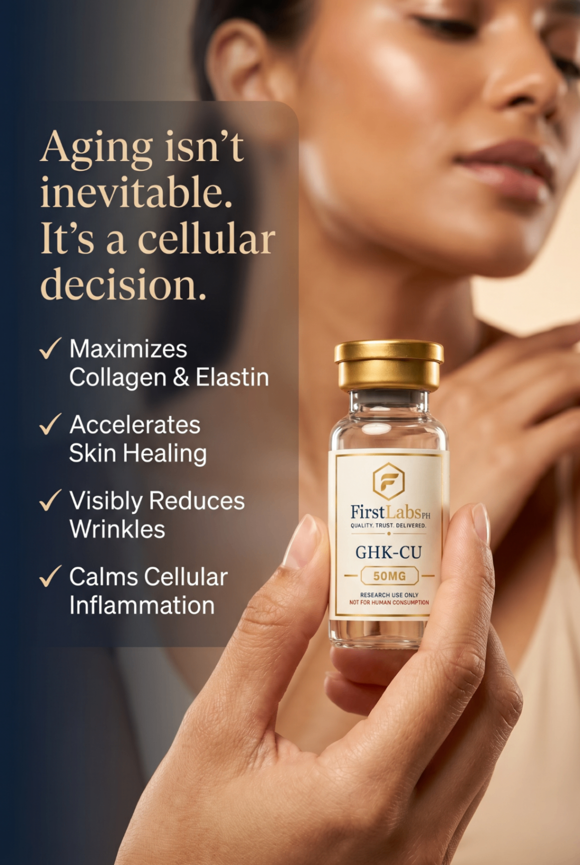GHK-CU 50mg — collagen & elastin research peptide